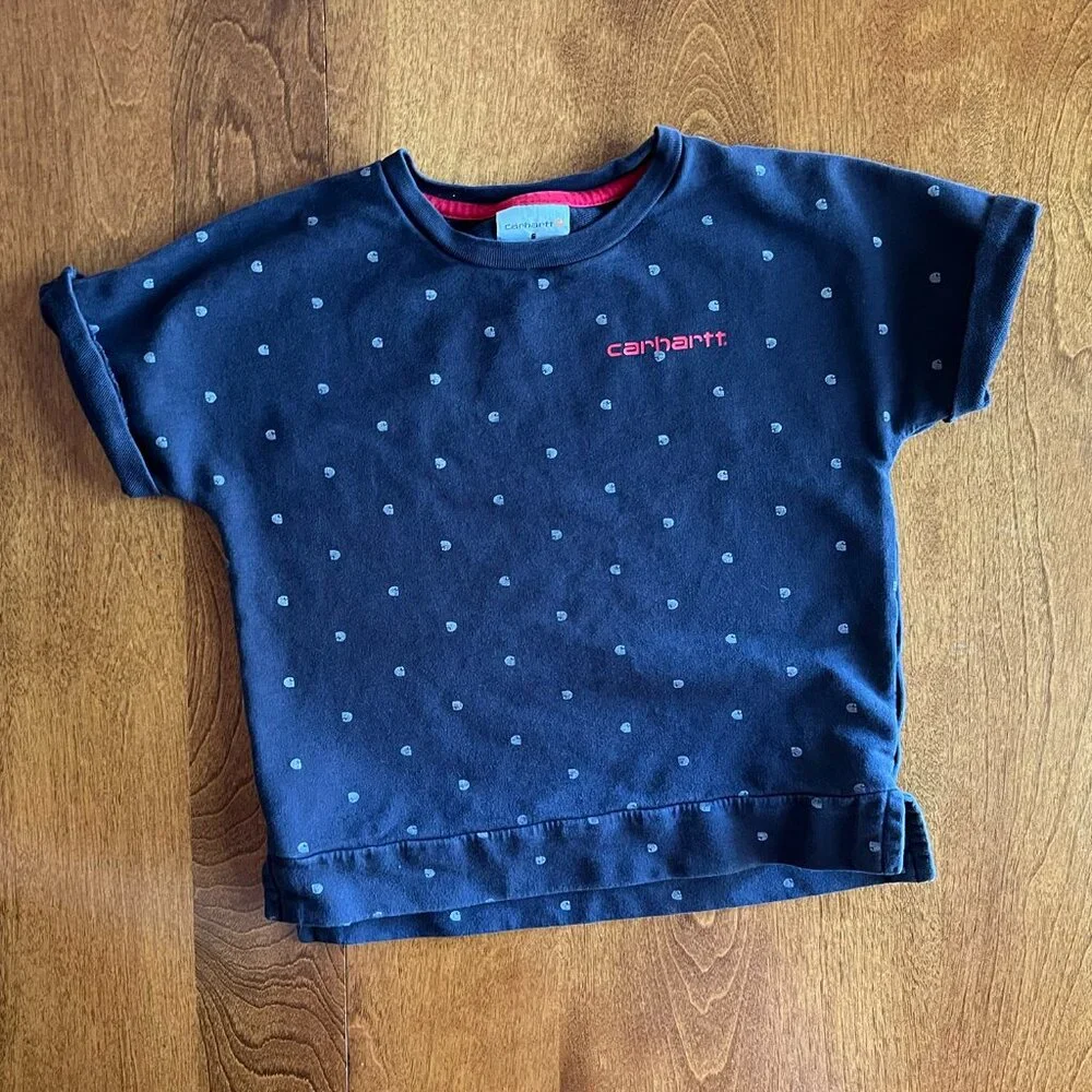 Carhartt navy roll-cuff logo dot shirt 5